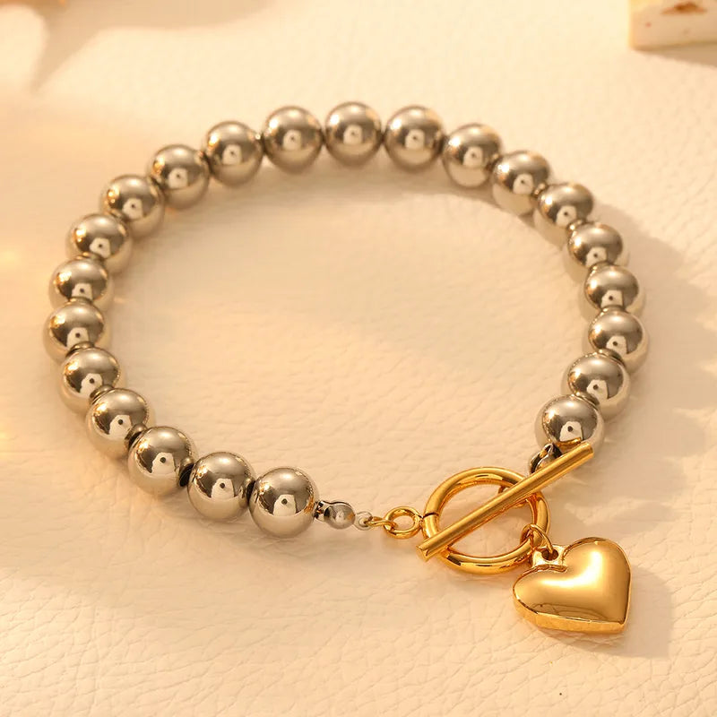 Titanium Beaded Heart Bracelet