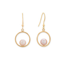 Load image into Gallery viewer, Floating 6.5mm Natural Color Cultured Freshwater Pearl Earrings

