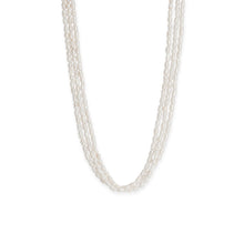 Load image into Gallery viewer, 17&quot; Three Strand Crinkly Cultured Freshwater Rice Pearl Toggle Necklace
