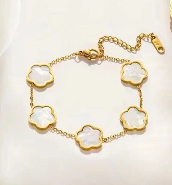 Star Flower Bracelet with Mother of Pearl Inlay