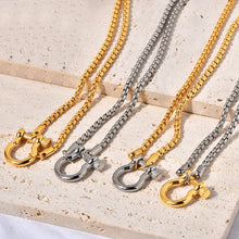 Load image into Gallery viewer, Horse-bit Style Necklace - Titanium Stainless Steel -18K Gold Plated
