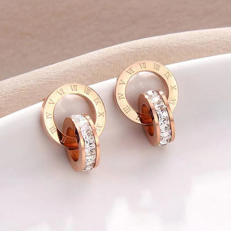 Roman Numeral Drop Earring - Gold