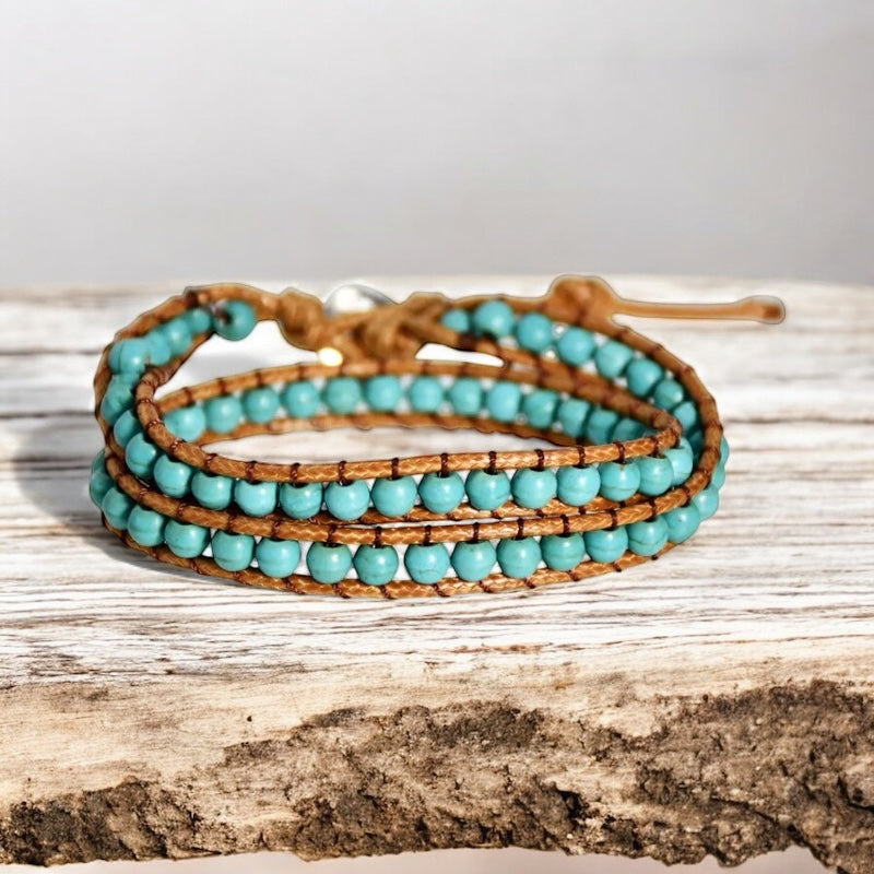 Turquoise Beaded Wrap Bracelet