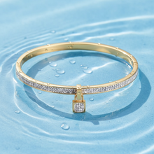 Load image into Gallery viewer, Lock Charm Bangle Bracelet
