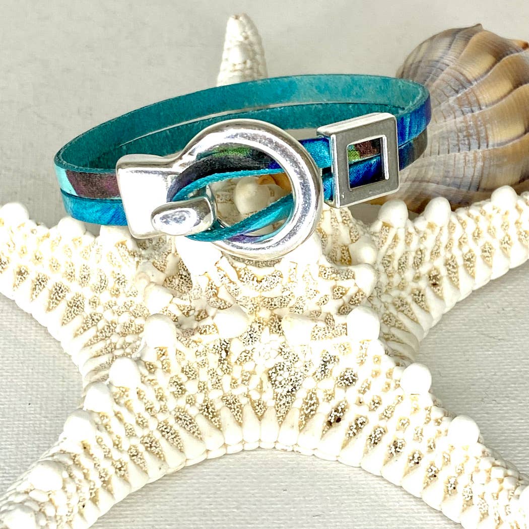 Watercolor Circle Clasp Bracelet by Jackie Gallagher Designs