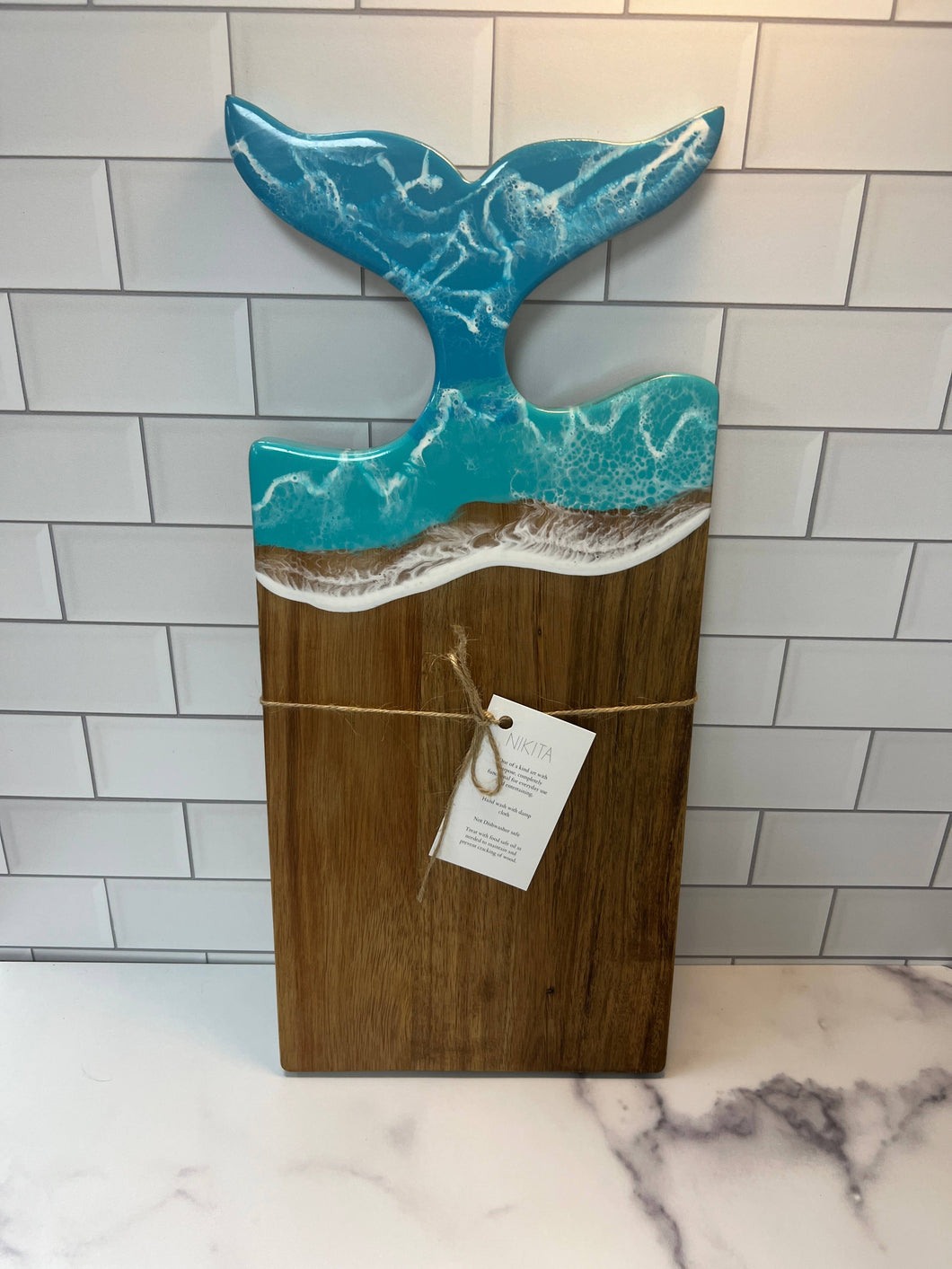 Whale Tail Cheese Board by Nikita Fine Art