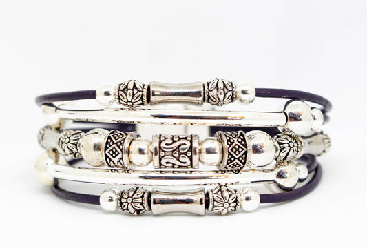 "Bead Me Up" Beaded Leather Bracelet by Sea Ranch Jewelry