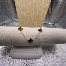 Load image into Gallery viewer, 18k Gold Plated Clover Style Necklace - Gold &amp; Black
