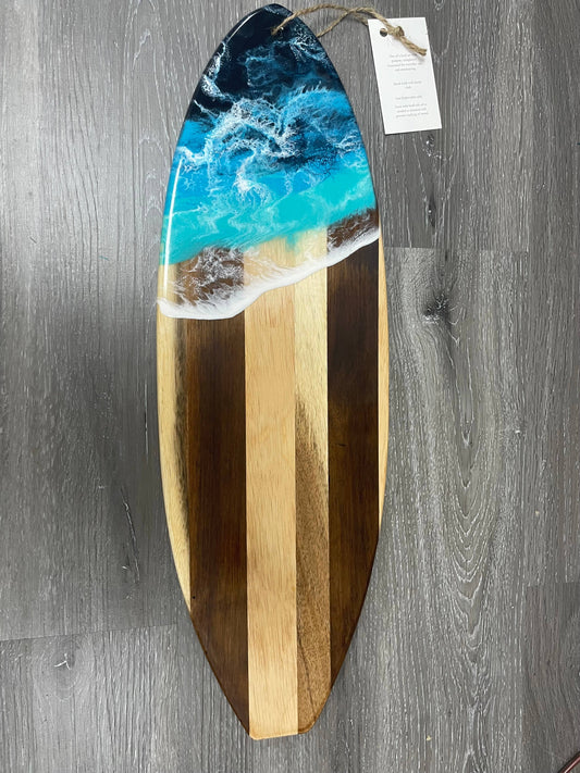 Surf's Up Acacia Wood Cheese Board - Large by Nikita Fine ARt