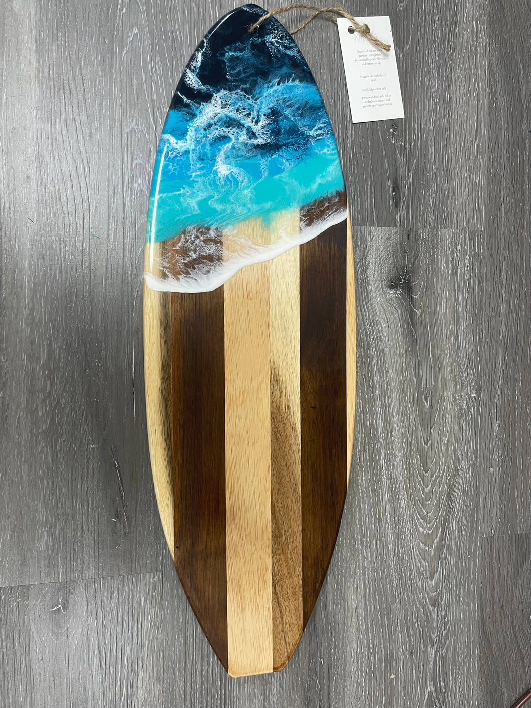 Surf's Up Acacia Wood Cheese Board - Large by Nikita Fine ARt