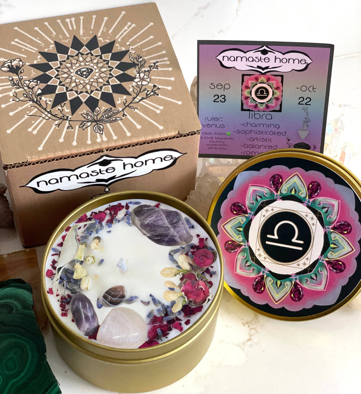 Zodiac Crystal Candles by Namaste Home