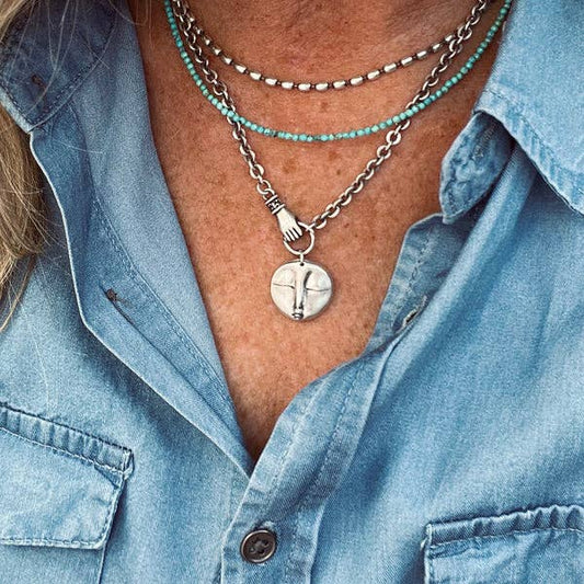 "Never Let Go" Zen Moon Necklace by Heidi J Hale