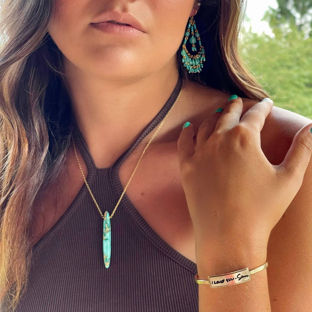 Blue Ocean Sediment Jasper Necklace - by Heidi J Hale