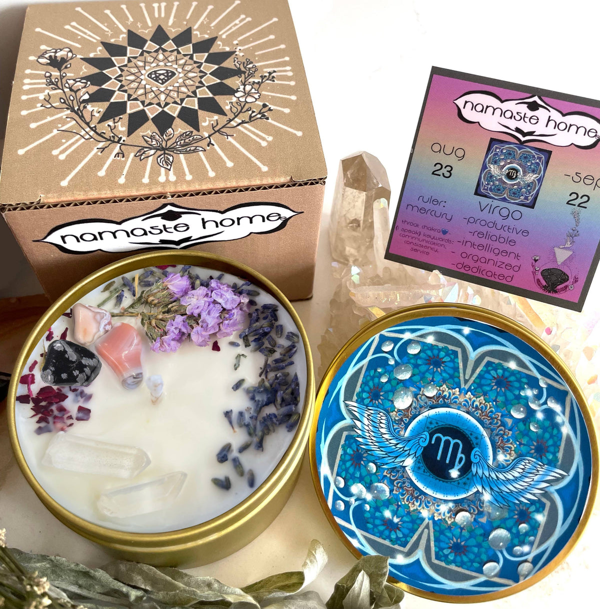 Zodiac Crystal Candles by Namaste Home