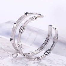 Load image into Gallery viewer, Double the Bling Bangle
