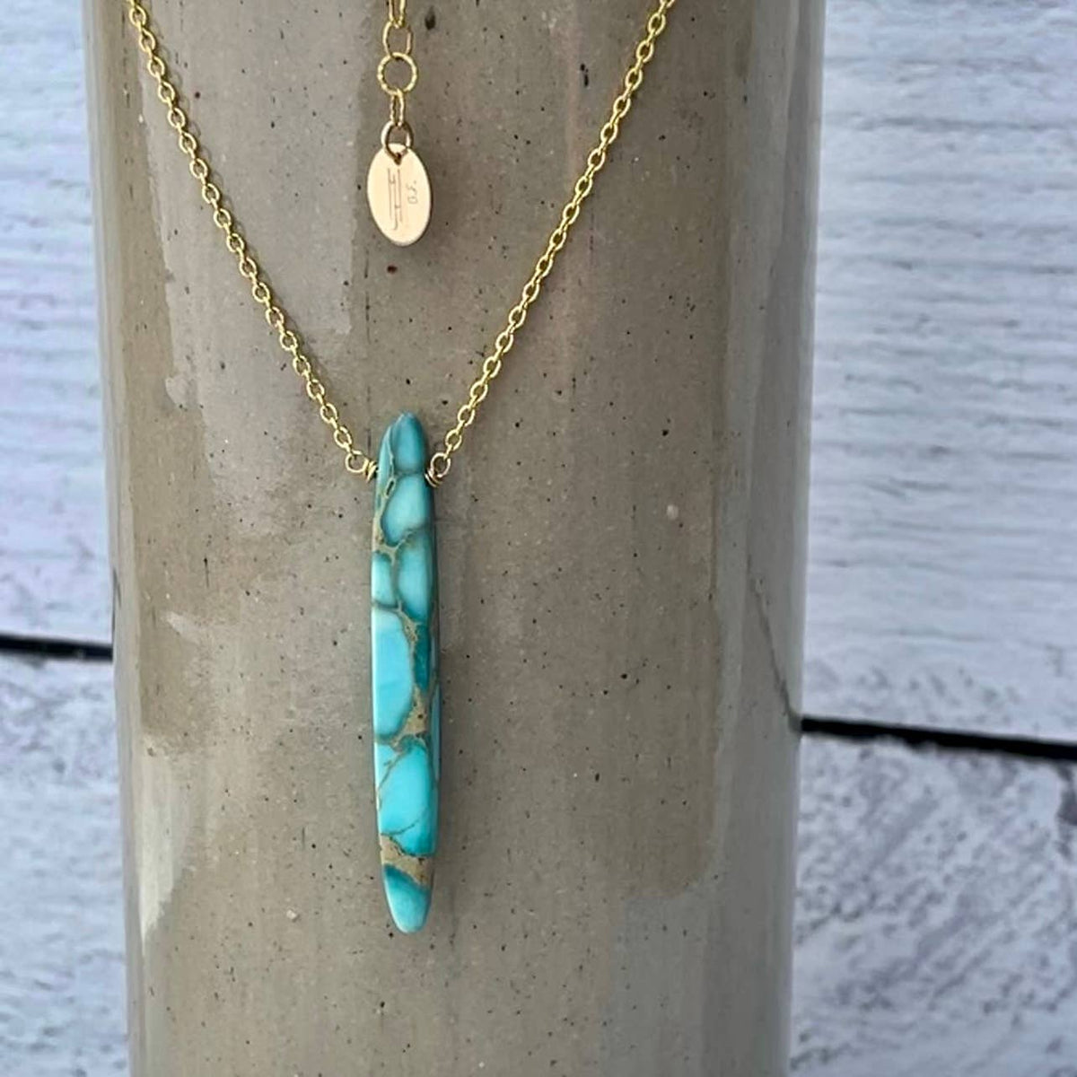 Blue Ocean Sediment Jasper Necklace - by Heidi J Hale