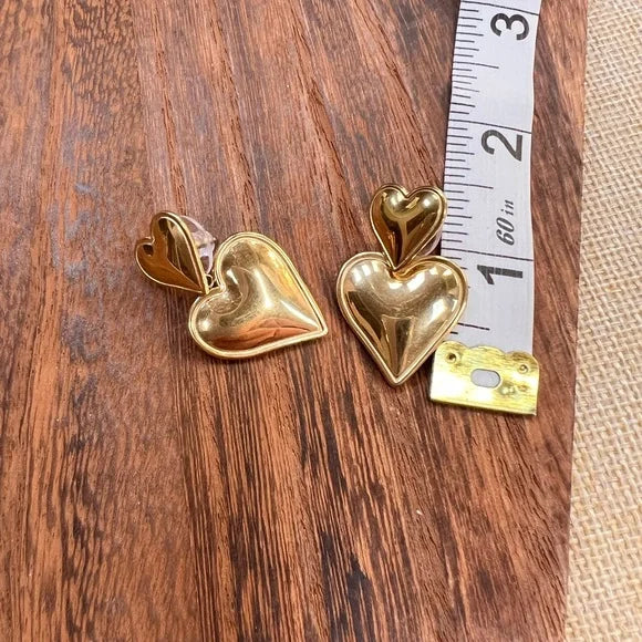Double Heart Earrings – Stainless Steel