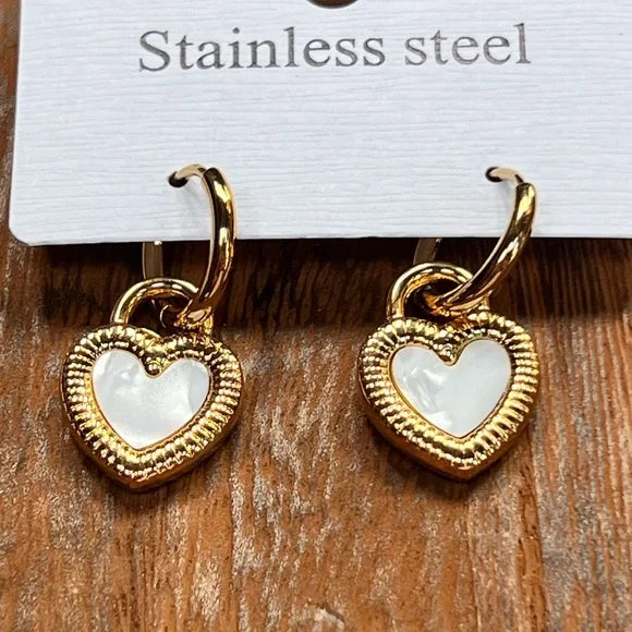 Heart Drop Reversible Earrings
