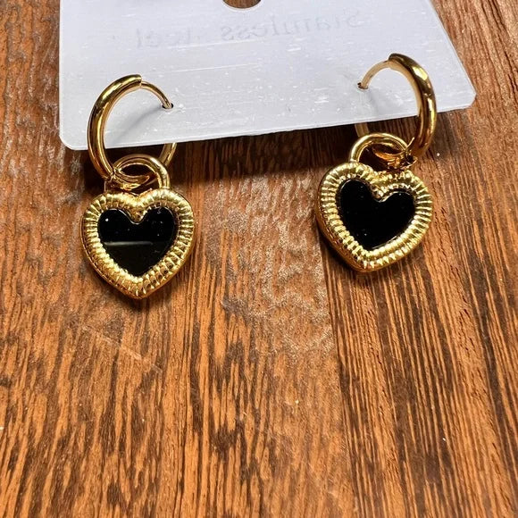Heart Drop Reversible Earrings