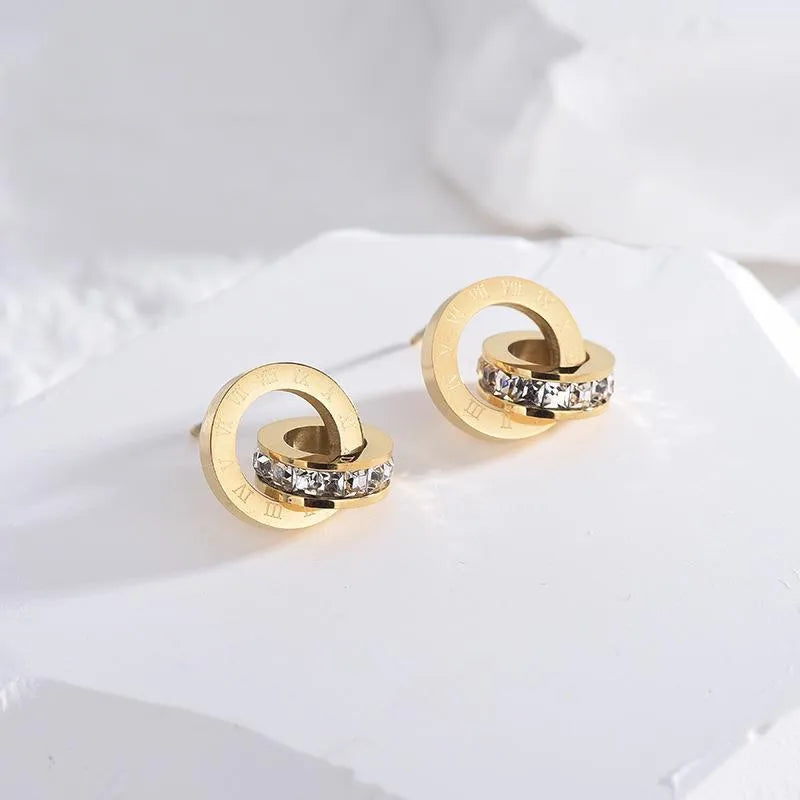Roman Numeral Drop Earring - Gold