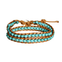 Load image into Gallery viewer, Turquoise Beaded Wrap Bracelet
