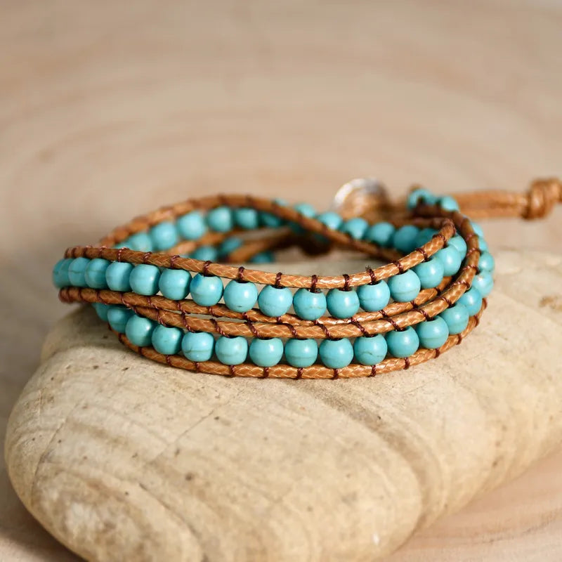 Turquoise Beaded Wrap Bracelet