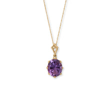 Load image into Gallery viewer, 18&quot; 14 Karat Gold Precision Cut Amethyst Necklace
