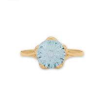 Load image into Gallery viewer, 14 Karat Gold Precision Cut Sky Blue Topaz Ring
