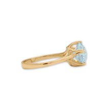 Load image into Gallery viewer, 14 Karat Gold Precision Cut Sky Blue Topaz Ring
