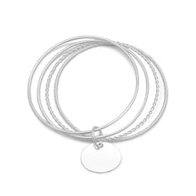 Load image into Gallery viewer, 4 Bangle Bracelets with an Oval Tag
