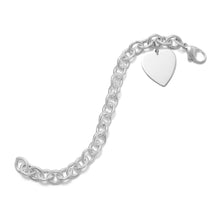 Load image into Gallery viewer, 7.5&quot; Cable Bracelet with 21mm Heart
