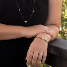 Load image into Gallery viewer, 14 Karat Gold Plated and Diamond Chip Ring
