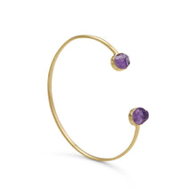 Load image into Gallery viewer, 14 Karat Gold Plated Rough Cut Amethyst Cuff
