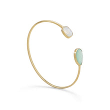 Load image into Gallery viewer, Rainbow Moonstone and Green Chalcedony Cuff
