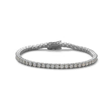 Load image into Gallery viewer, 7&quot; Rhodium Plated 3mm CZ Tennis Bracelet
