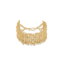 Load image into Gallery viewer, 8&quot; 14 Karat Gold Plated Stacked Textured Bar Bracelet
