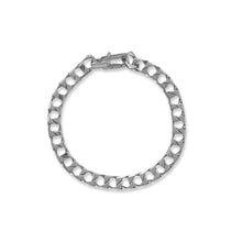 Load image into Gallery viewer, 8&quot; Rhodium Plated Square Curb Chain Bracelet
