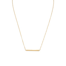 Load image into Gallery viewer, 18&quot; 14 Karat Gold Plated Bar Necklace with CZ
