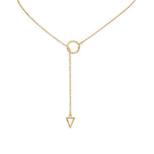 Load image into Gallery viewer, 24&quot; 14 Karat Gold Plated Multishape Lariat Necklace
