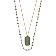 Load image into Gallery viewer, 14 Karat Gold Plated Double Strand Iolite and Labradorite Necklace
