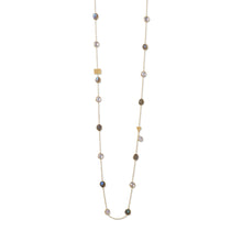 Load image into Gallery viewer, 14 Karat Gold Plated Labradorite and Clear Quartz Endless Necklace
