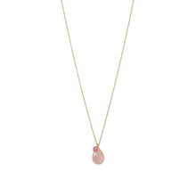 Load image into Gallery viewer, 14 Karat Gold Rose Quartz and Pink Hydro Glass Necklace
