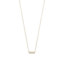 Load image into Gallery viewer, 14 Karat Gold Plated Mini CZ Bar Necklace
