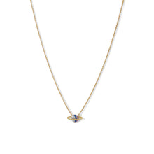 Load image into Gallery viewer, 14 Karat Gold Plated Mini CZ Planet Necklace
