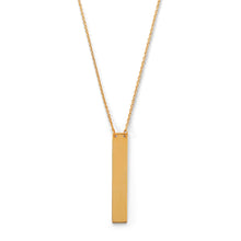 Load image into Gallery viewer, 16&quot; + 2&quot; 14 Karat Gold Plated Vertical Bar Drop Necklace
