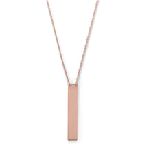 Load image into Gallery viewer, 16&quot; + 2&quot; 14 Karat Rose Gold Plated Vertical Bar Drop Necklace
