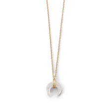 Load image into Gallery viewer, Mother of Pearl and CZ Crescent Gold Plated Necklace
