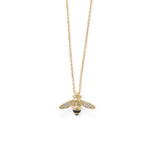 Load image into Gallery viewer, &quot;BEE Mine!&quot; 16&quot;+2&quot; 14 Karat Gold Plated Signity CZ Bee Necklace
