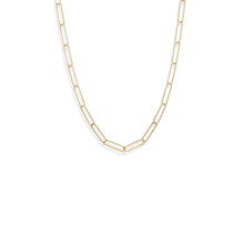 Load image into Gallery viewer, 21&quot; 14 Karat Gold Plated Paperclip Chain Necklace
