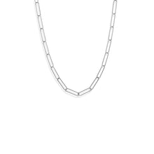 Load image into Gallery viewer, 21&quot; Rhodium Plated Paperclip Chain Necklace
